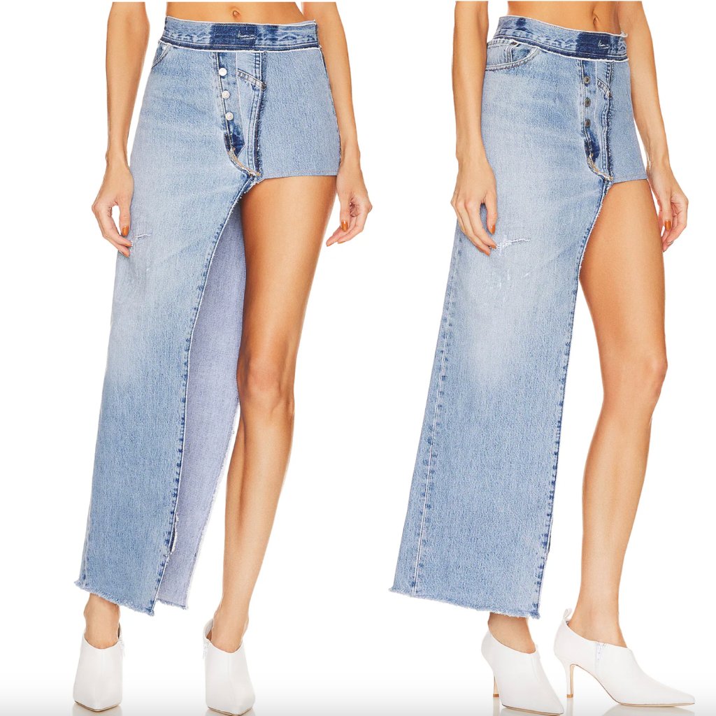 Eb Denim Reinvented Long Skirt Multi Denim Blue Jean Maxi Mini